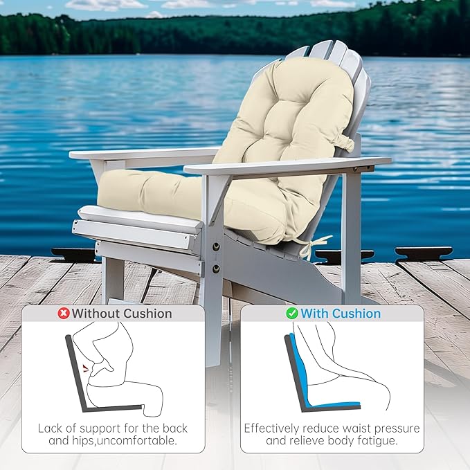 Adirondack Chair Cushion Tufted Waterproof Outdoor Rocking Chair Cushions