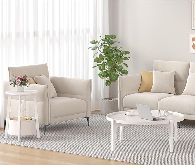 sthmec Small Round Side End Table Set of 2