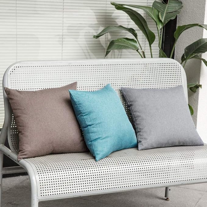 MIULEE Pack of 2 Decorative Outdoor Solid Waterproof Throw Pillow Covers Faux