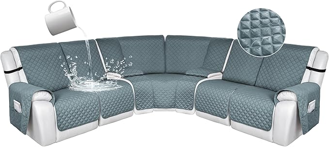 HDCAXKJ 100% Waterproof Reclining Sectional Couch Covers L Shape Recliner Sofa