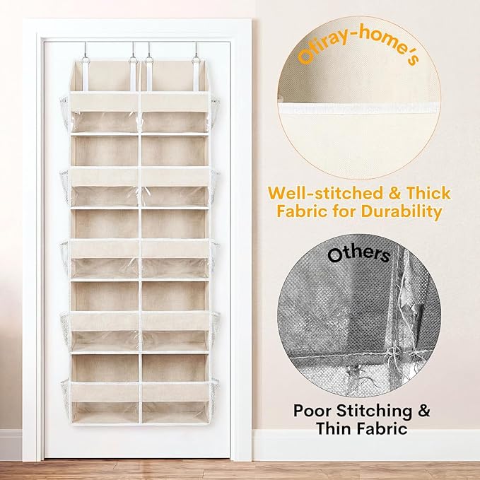 Ofiray-home Over the Door Organizer 5 Tiers, Extra Large Behind Door Storage of