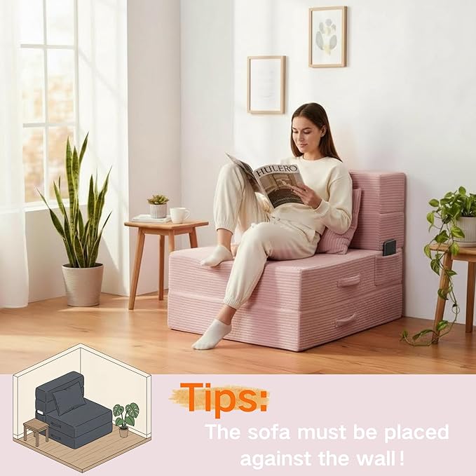 Folding Sofa Bed, 4 in 1 Convertible Sleeper Chair
