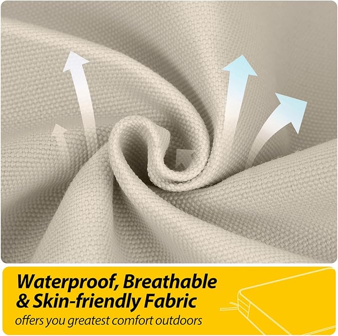 AAAAAcessories Outdoor Chaise Lounge Cushions, Fade-Resistant, Waterproof Patio