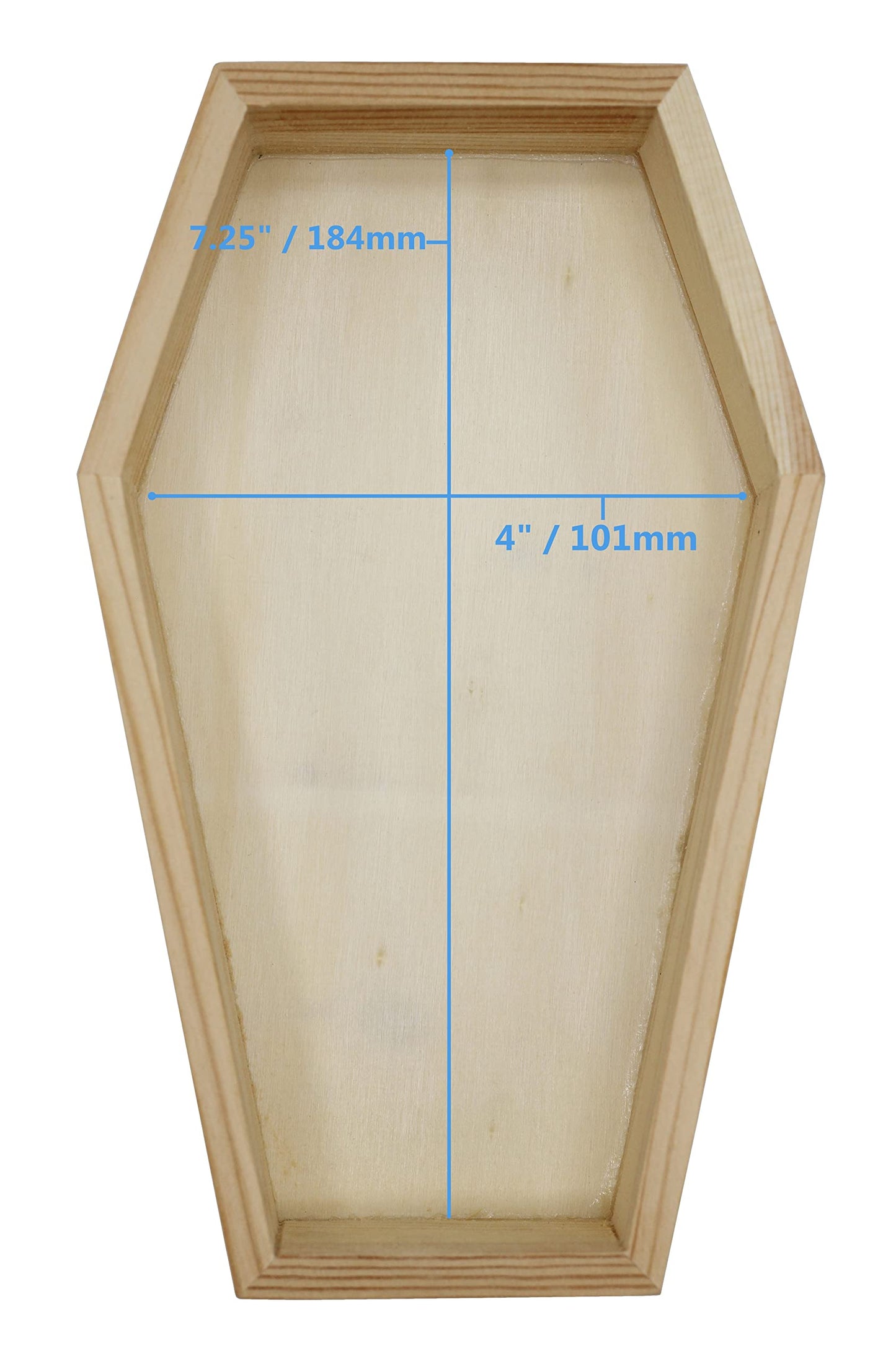 Creative Hobbies Pack of 3 of Unfinished Wood Coffin Trays - 8 Inch Coffin Shaped Serving Tray Box, Ready to Paint, Great for Candy, Keys, Candles - Perfect Halloween Craft for Kids