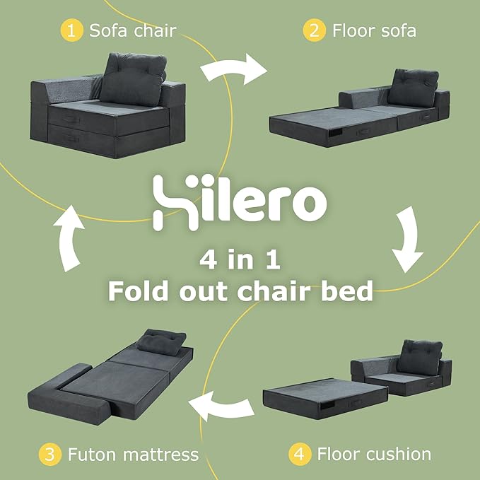 Folding Sofa Bed, 4 in 1 Convertible Sleeper Chair