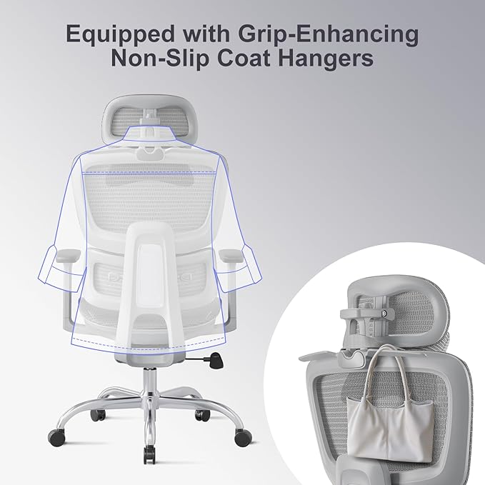 Ergonomic Office Chair with 3D Headrest, Computer Chair with Adjustable