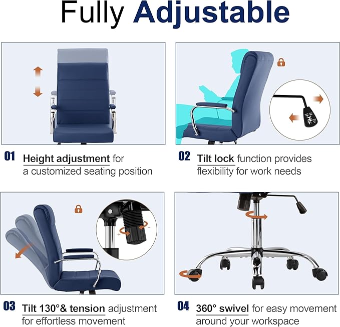 Office Desk Chair, Modern Conference Room Chairs, High Back Ergonomic Home