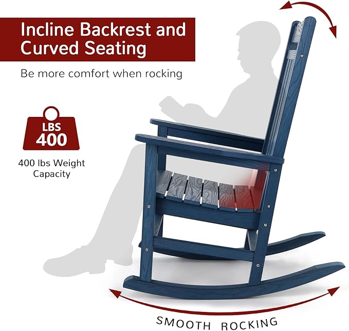 Stoog All-Weather Outdoor Rocking Chair, Porch Rocker