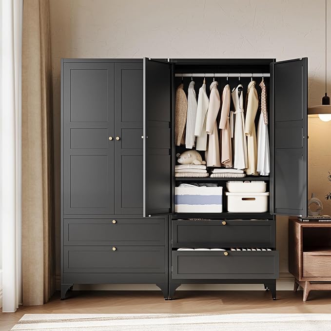 Letaya Metal Armoire Wardrobe Closet