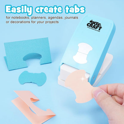 UCEC Whale Tail Tab Punch, Whale Tail Punch for Calendars, Planners, Albums, Ideal for Scrapbooking, Bullet Journals, Bible Tabs, Book Tabs, Planner Inserts, and More DIY Projects