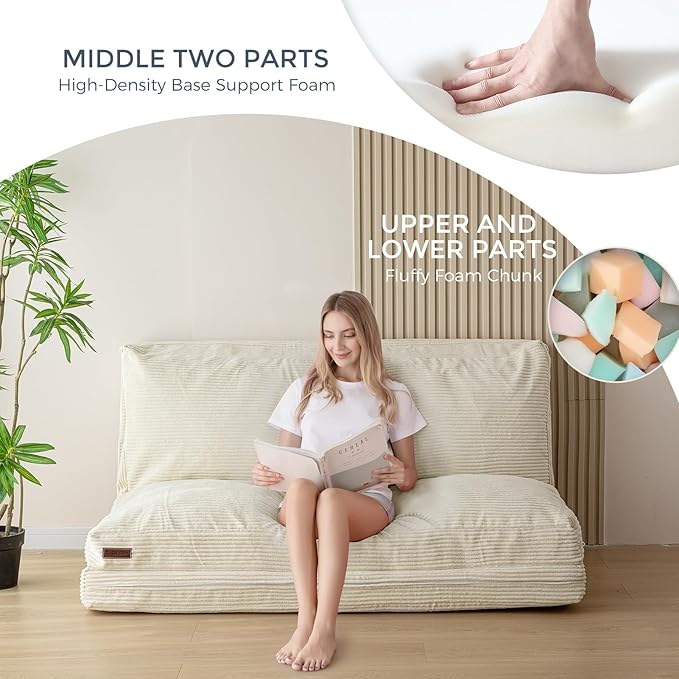 MAXYOYO Folding Sofa Bed, Floor Sofa Convertible Sleeper Chair