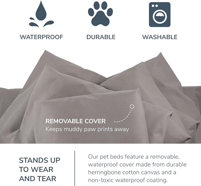 Naturepedic Organic X-Large Pet Bed - Super Plush Dog & Cat Beds - Ultra Supportive Dog Bed Mat - Ideal Pet Bed with No Polyurethane Foam - 41" x 27" x 4"