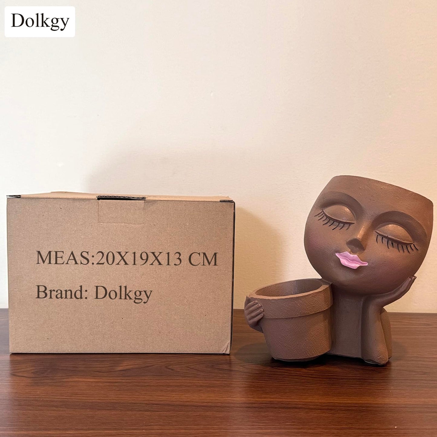 Dolkgy Face Flower Pot Head Planter, Face Planter Black Woman Unique Planters for Indoor Outdoor Plants, Novelty Plant Pots Lady Head Vase with Drainage Hole for Home Garden Succulents Cactus
