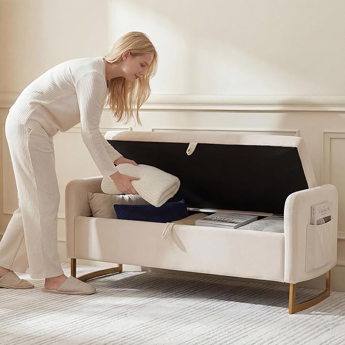 48" End of Bed Bench, Modern Storage Benches