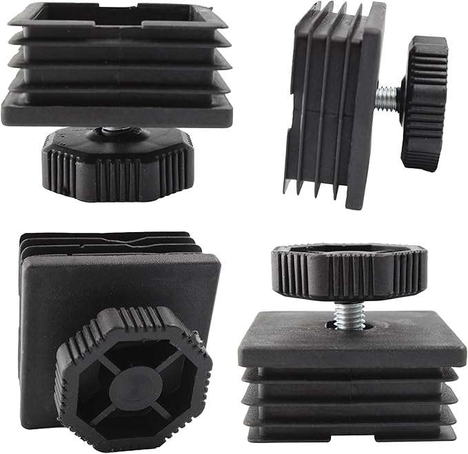 8Pcs Adjustable Leveling Feet 50 x 50mm Square Insert Kit Furniture Glide