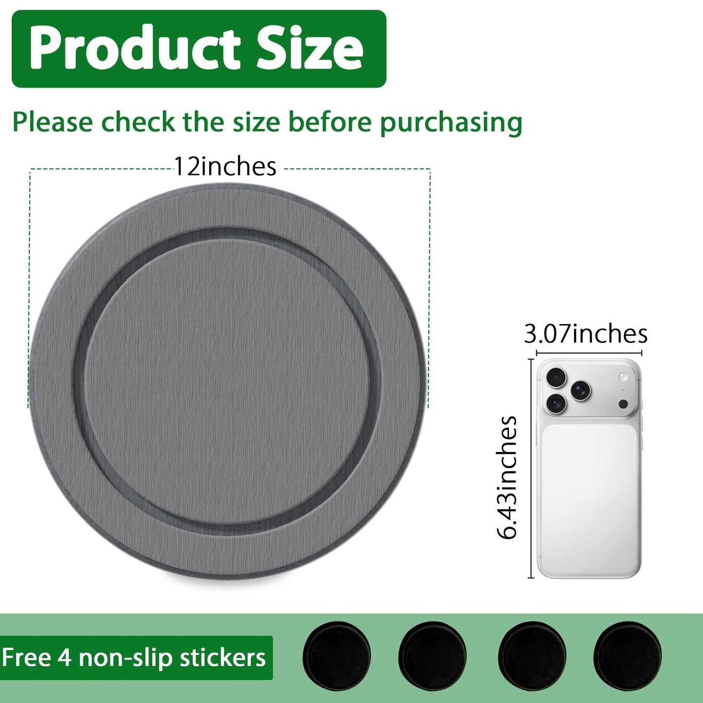 Creproly Plant Saucer Flower Pot Saucers Plant Trays for Pots Instant Dry Diatomaceous Earth Round Plant Drip Trays for Indoors Keeping Counter and Floors Dry and Clean (2Pcs Grey Large)