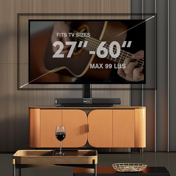 Universal Swivel/Table Top TV Stand 27 to 60 inch TVs 80 Degree Swivel