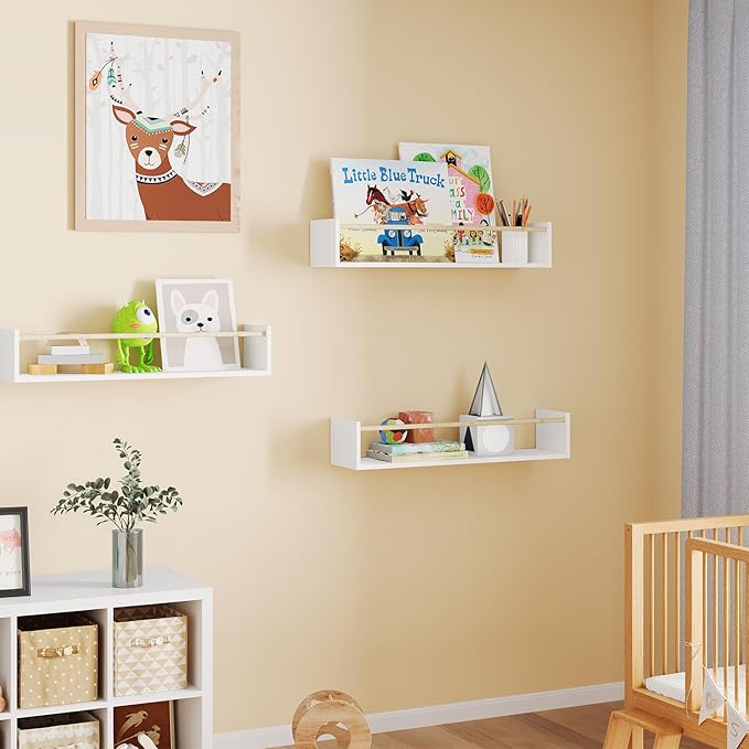 Fixwal Nursery Bookshelves, 16.5 Inch Floating Shelves