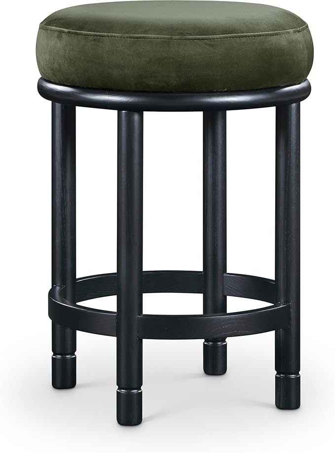 Meridian Furniture 977Green-C Monette Collection Art Deco Counter Stool