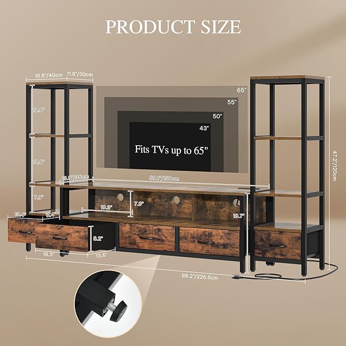 YITAHOME TV Stands for 65 inch TV Entertainment Center