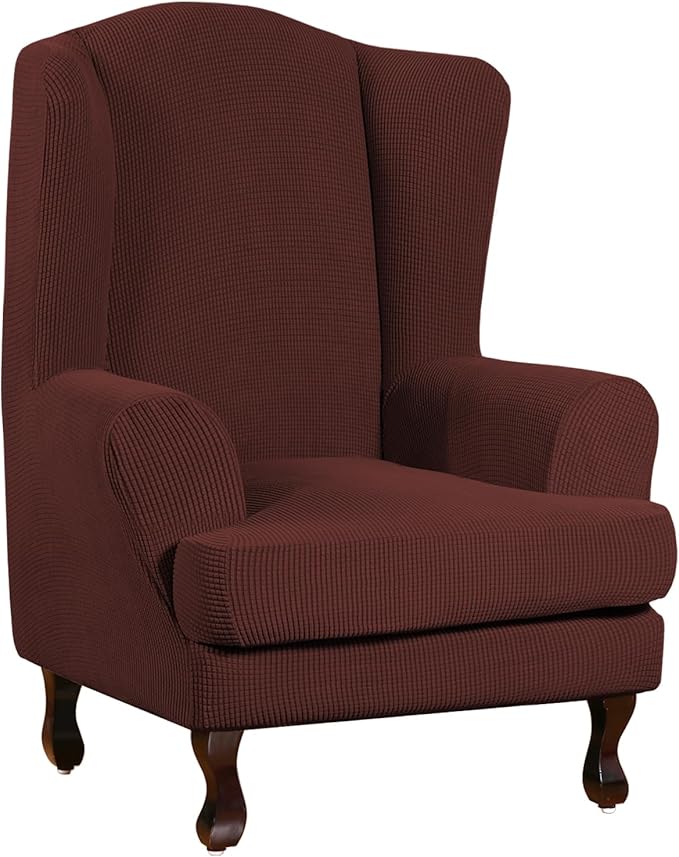 Turquoize Wingback Chair Covers 2 Piece Wing Chair Slipcover Stretch Slipcovers