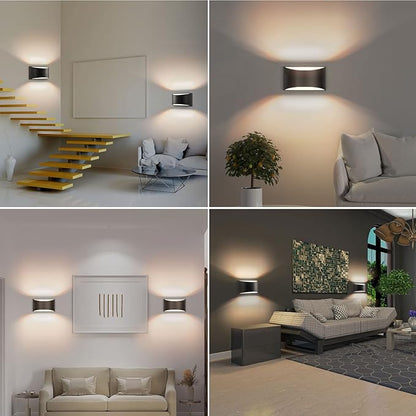 8 Pack Black Modern LED Wall Sconces, 3000K Warm White Hardwired Interior Wall Lights Up and Down Wall Mount Light for Bedroom,Living Room,Hallway(with G9 Bulbs)
