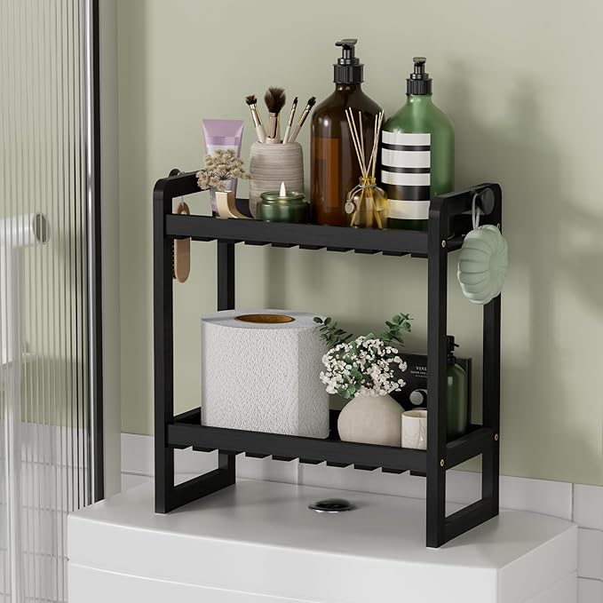 AmazerBath Bamboo Over The Toilet Storage Shelf