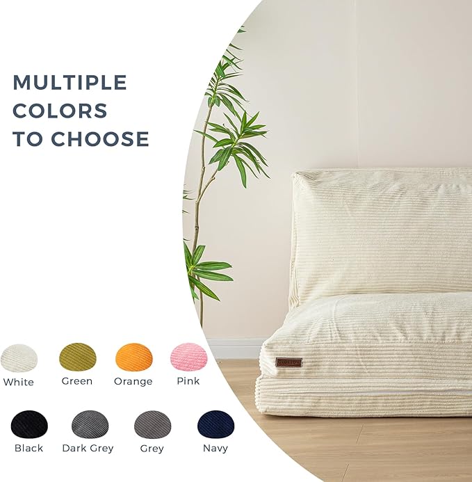 MAXYOYO Folding Sofa Bed, Extra Thick and Long Floor Sofa Convertible Sleeper