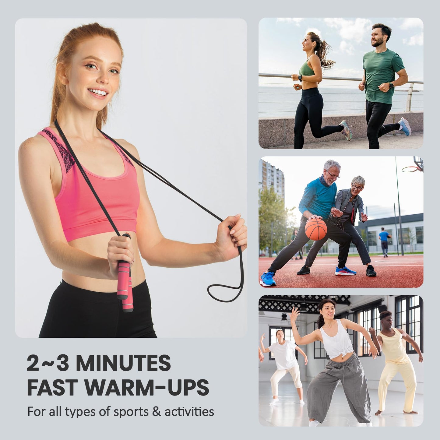 multifun Jump Rope, Adjustable Digital Jump Rope with Calorie Counter, Ball Bearings & Alarm – Ideal for Fitness, CrossFit, Boxing, MMA, Gym – Multifunctional Speed Skipping Rope