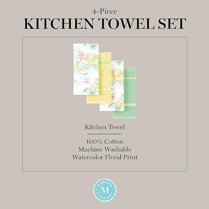 Martha Stewart Amber Floral Kitchen Towel Set 4-Pack