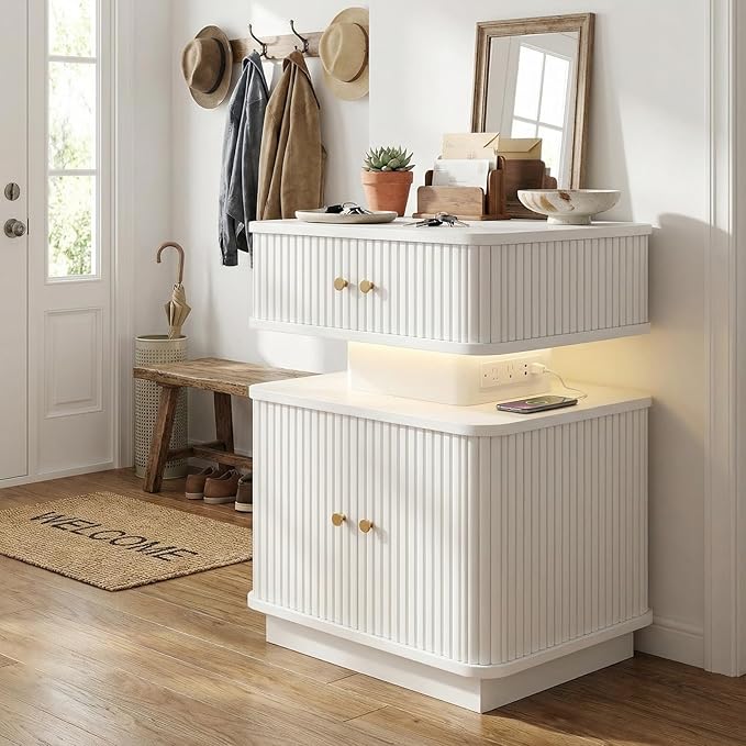 Night Stand Set 2, LED Nightstand, Bedroom Night Stand