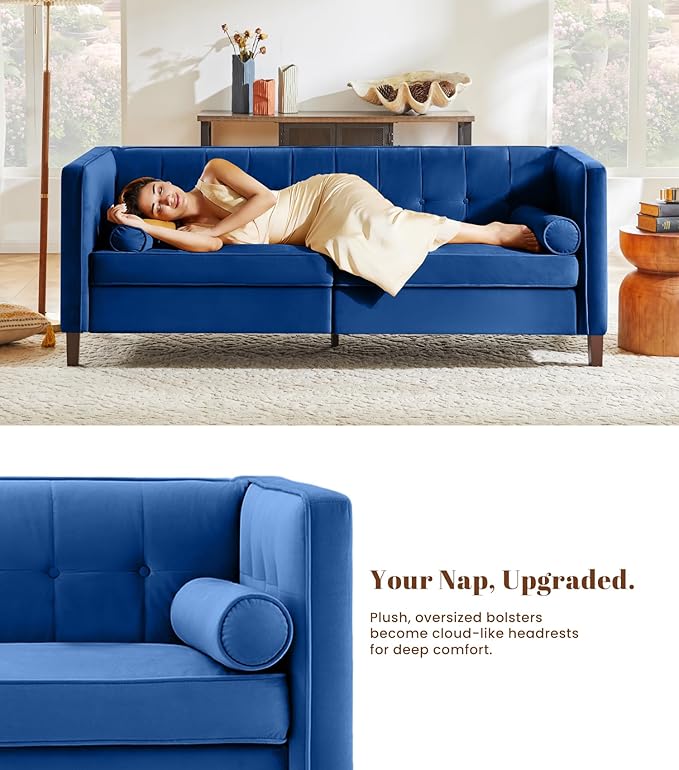 Dreamsir 78'' W Velvet Sofa, Mid-Century Modern Love Seats Sofa Furniture