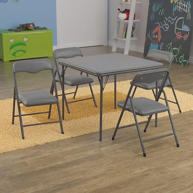 Flash Furniture Mindy Kids 5-Piece Folding Square Table and Chairs Set