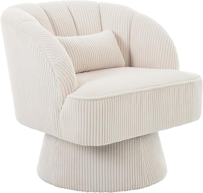 Garvee Ultra-Plush Swivel Accent Chair, 360° Barrel Lounge Chair