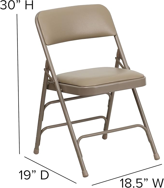 Flash Furniture 4 Pack HERCULES Series Curved Triple Braced & Double Hinged