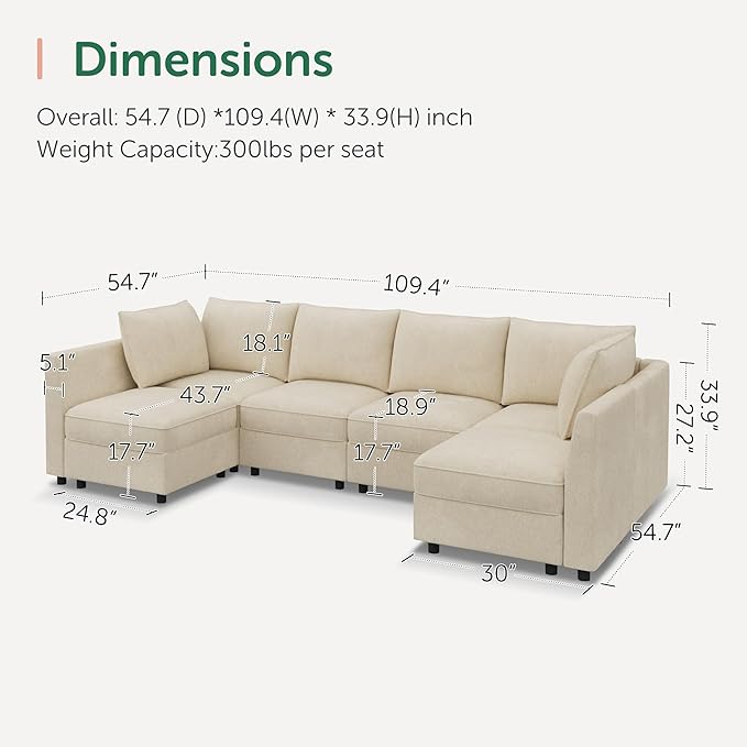 HONBAY Modular Sectional Sofa Couch