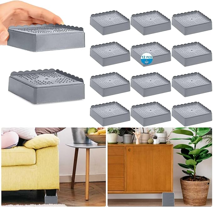 Bed Risers 1 inch, 2 inch, 3 inch, 4 inch Heavy Duty, Adjustable Furniture Riser