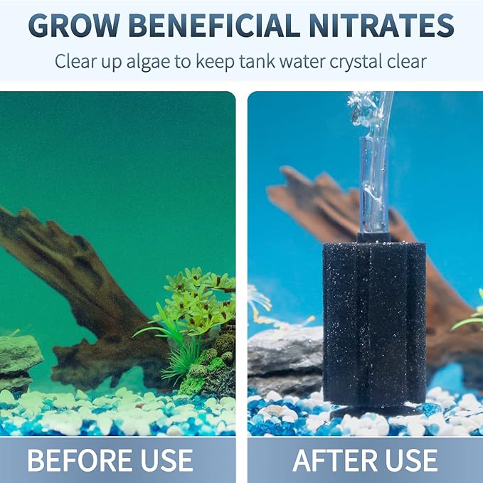 Pawfly Aquarium Bio Sponge Filter Quiet Betta Fry Shrimp and Small Fish Foam Filter for Fish Tanks up to 20 Gallons, 3 Pack