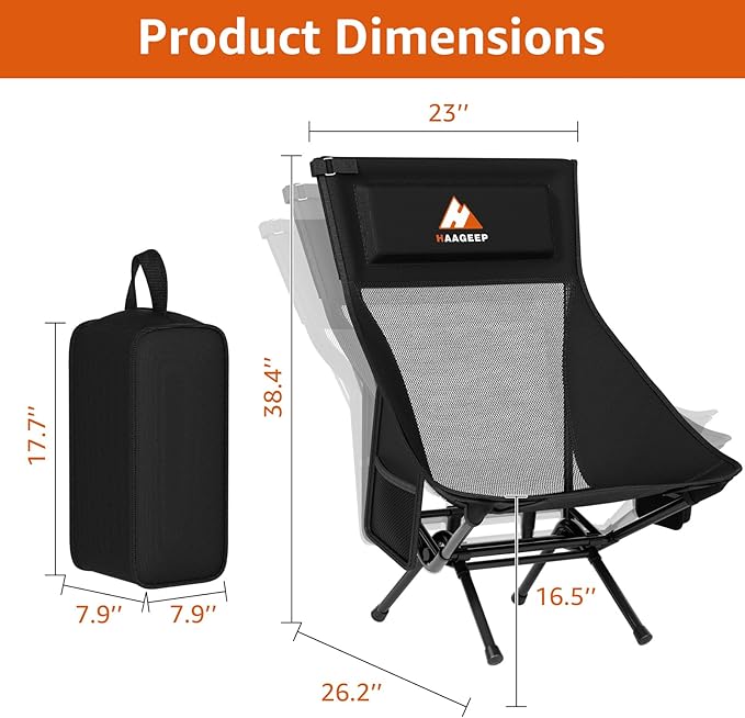 Armless Rocking Camping Chair for Adults, Portable Folding Outdoor Rocker