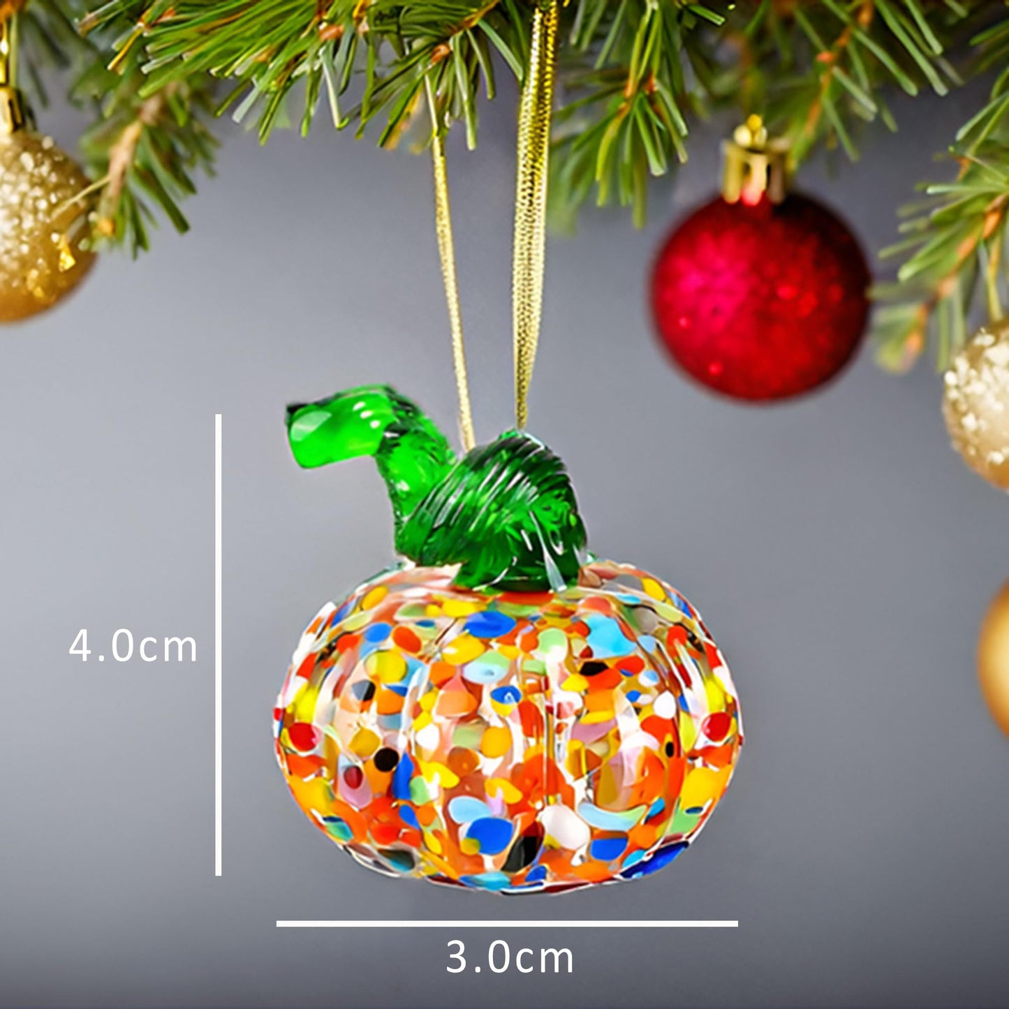 5pcs Blown Glass Pumpkin Figurines Collectibles, Small Crystal Glass Art Pumpkin Ornament for Halloween Thanksgiving Fall Home Decoration