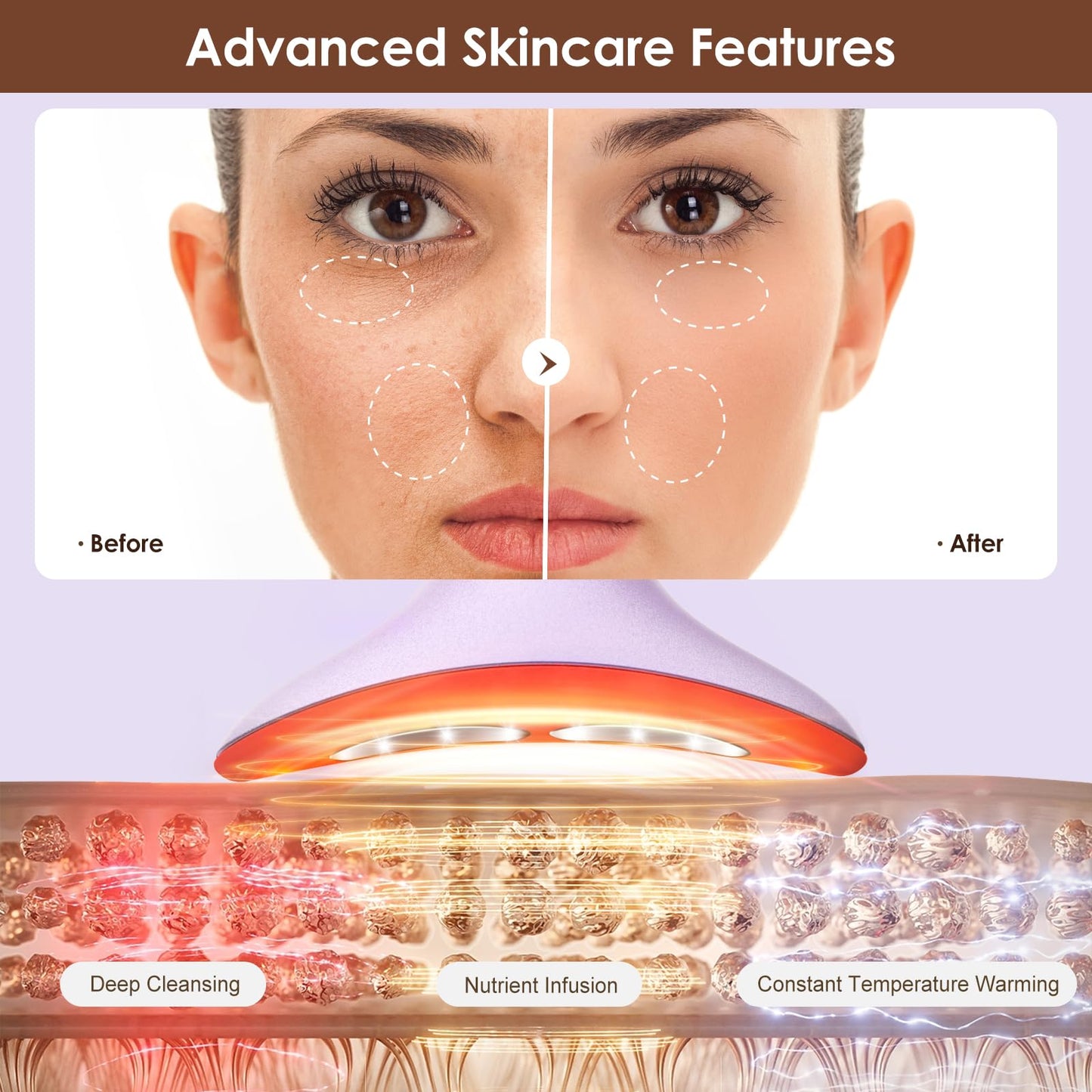 Facial and Neck Massager for Face, Neck - Skin Lifting & Firming - Wrinkle & Dark Circle Reducer - at Home Skin Care Face Sculpting Tool and Neck Massager-Pastel Pink