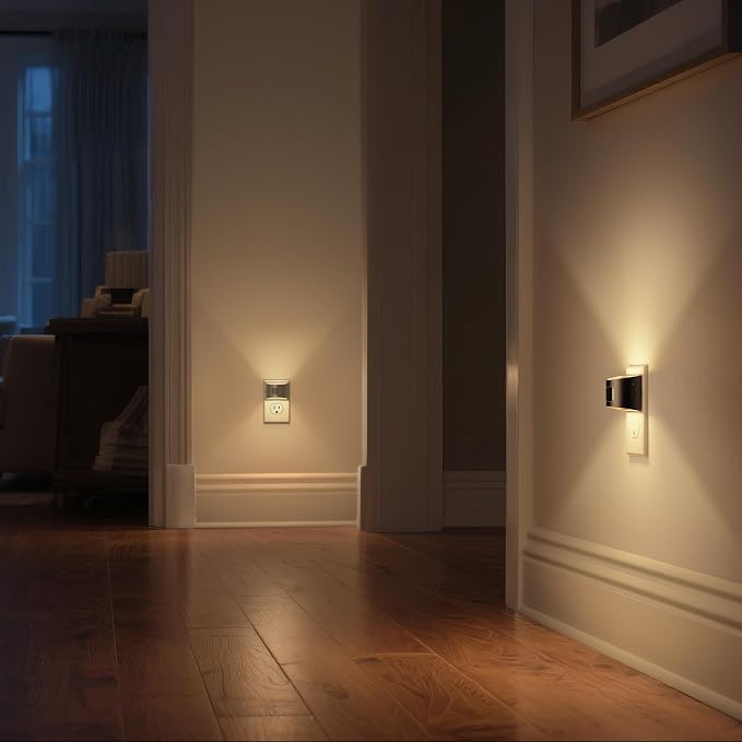 DORESshop LED Night Light[2 Pack], Night Lights Plug into Wall, 3 Mode Plug in Night Light with Motion Sensor, Dusk to Dawn Sensor, Nightlights for Adults, Bedroom, Bathroom, Hallway