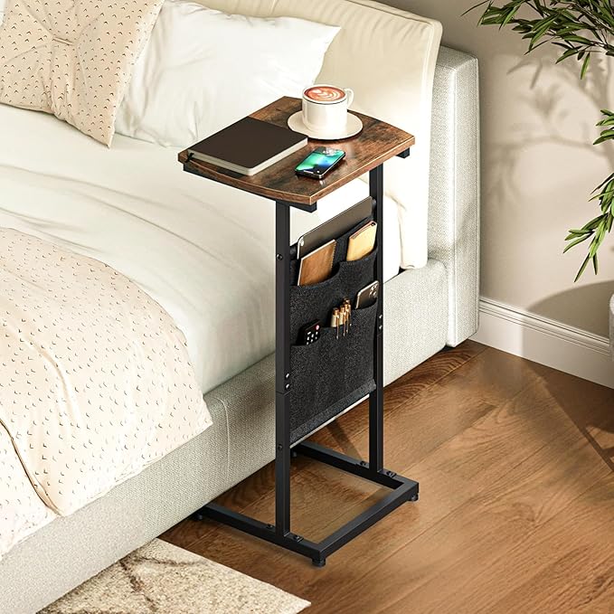 HOOBRO C Shaped End Table, 28.3" Side Table