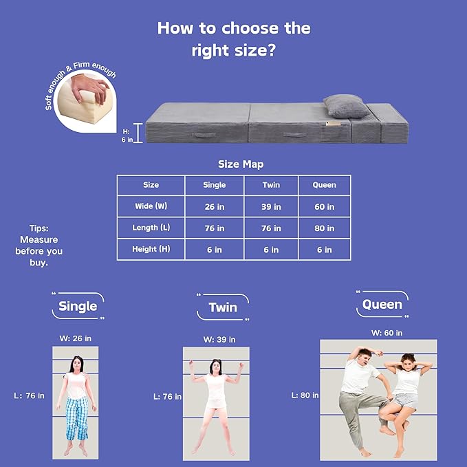 Folding Sofa Bed, 4 in 1 Convertible Sleeper Chair