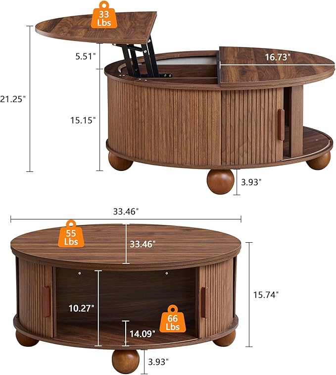 Round Lift Top Coffee Table