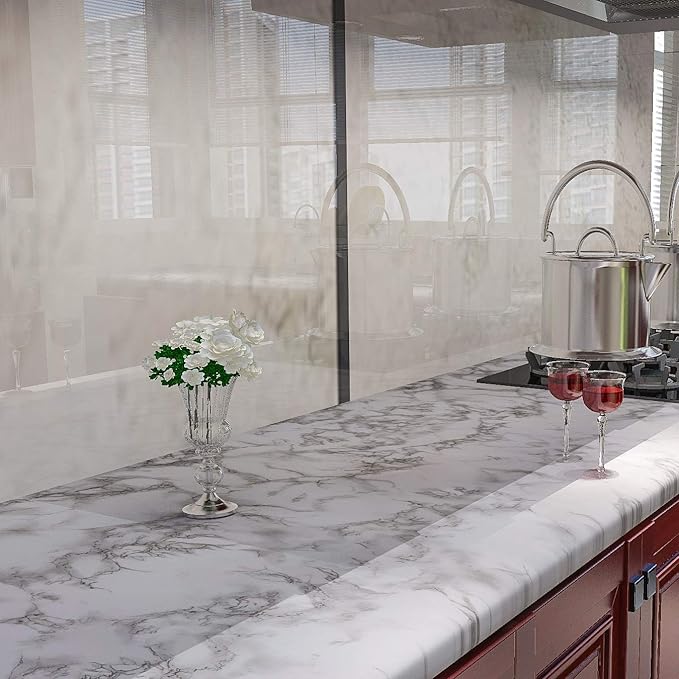 Art3d 17.3" x 120" Wall Panel Marble