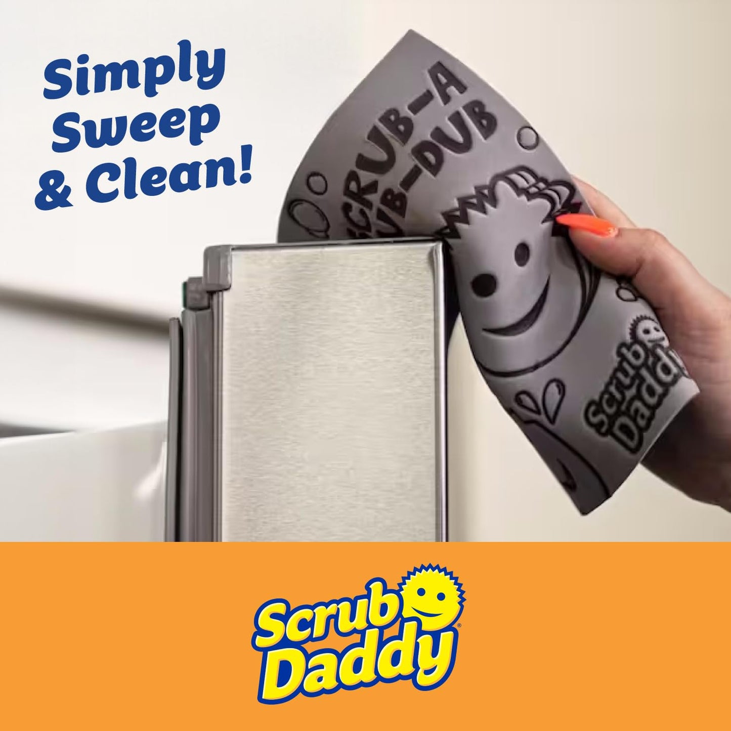 Scrub Daddy Damp Duster Towel - Durable Sponge-Like Dust Cleaner for Multisurface Dusting, Picking Up Pet Hair, Dirt & Grime of All Kinds - Reusable, Soft, Flexible, Absorbent Cleaning Supplies (4ct)
