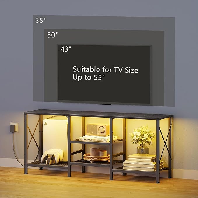 JARHETUN TV Stand with LED Lights