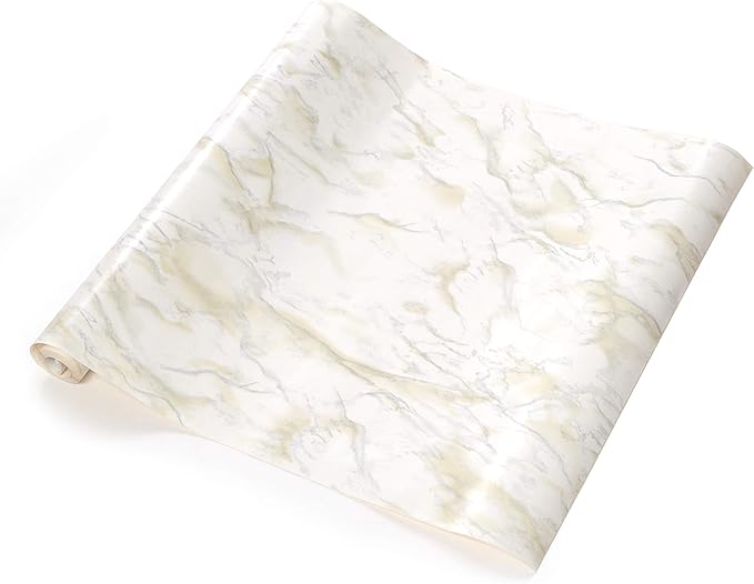 Con-Tact Brand Creative Covering, Self-Adhesive Shelf Liner, Marble White