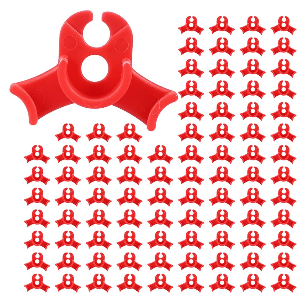 LucyPhy 90 Pack Plant Bender Angle Adjustable Plant Training Clips Low Stress Training Clips 90 Degrees Plant Stem(Circle Style,Red)